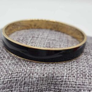 J Crew Black Enamel Gold Tone Bangle